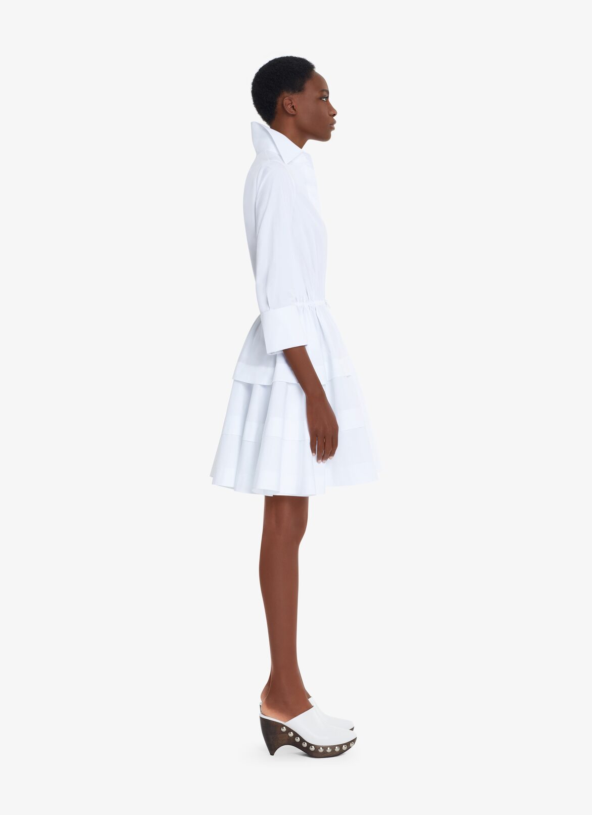 SHORT OPEN-BACK JAPANESE POPLIN DRESS ALAÏA WHITE SHORT OPEN-BACK JAPANESE POPLIN DRESS